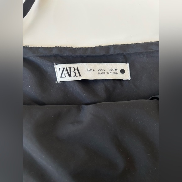 NWOT ZARA TRAPEZE DRESS. BLK/WTE POLKA DOTS. FLATTERING ON ALL BODY TYPES Sz. L - Picture 5 of 10